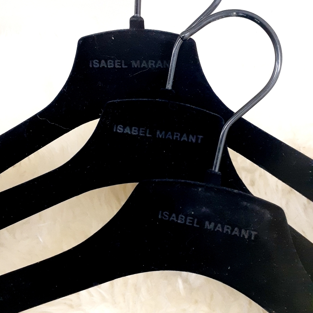 Designer Lot of 5 Isabel Marant velvet / felt like coat Hangers - dress Coat